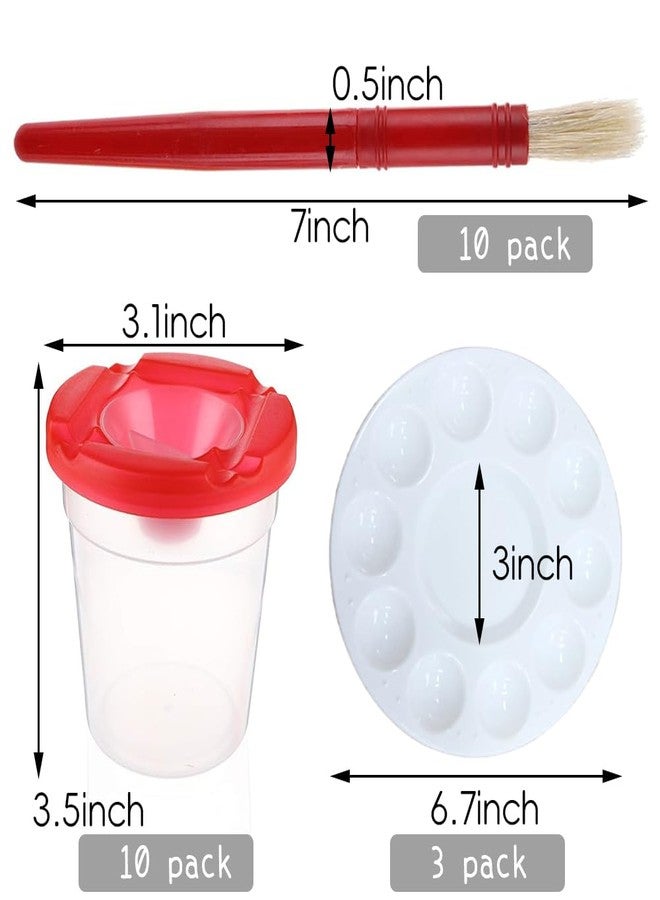Pyzalar Paint Cups with Lids, Spill Proof Paint Cups, Kids Art Supplies Including Paint Brushes & Palette Tray, Activity Table for Toddlers 3-5 - Image 3